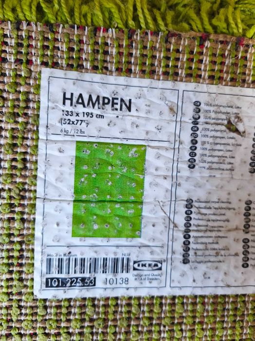 Covor IKEA HAMPEN verde – 133 × 195 cm