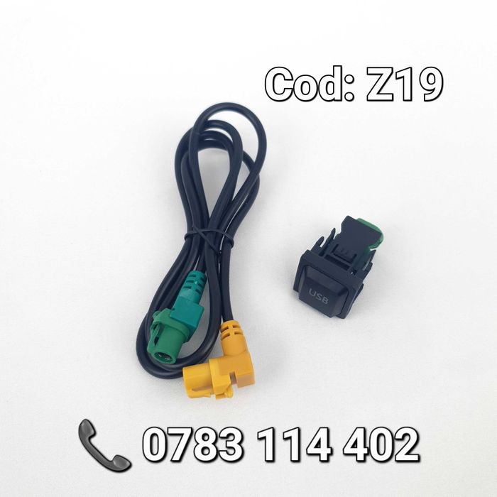 Adaptor USB VW Audi Skoda Seat – Cablu USB 4 Pini – RNS315 RNS510 RCD510 – Bolero Columbus Amundsen – CarPlay Android Auto – Golf 5 Golf 6 Passat –Z19