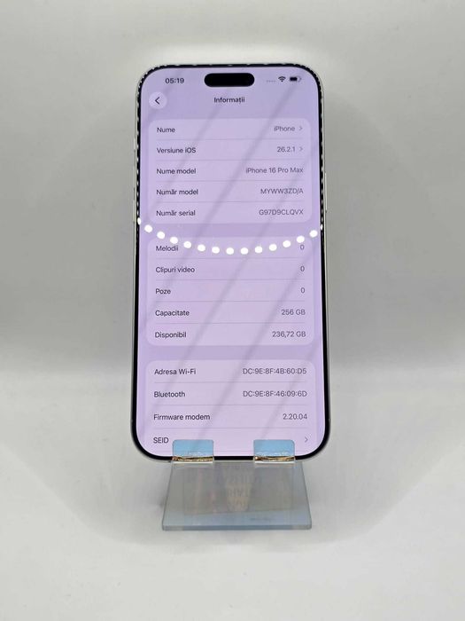 Iphone 16 Pro Max, MEM 256GB, RAM 8GB, Amanet Doamna Ghica, Cod: 97589