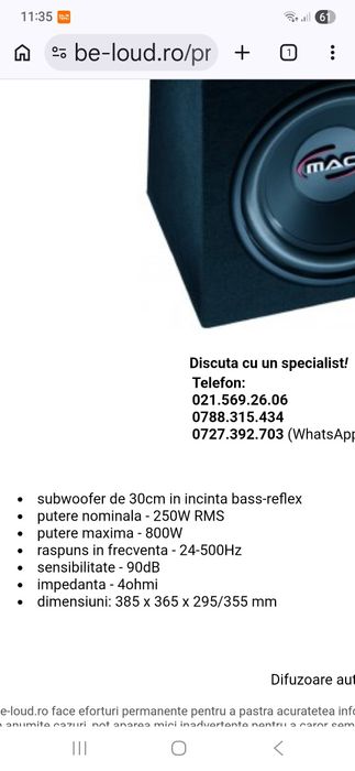 Ocazie 135  lei Subwoofer MacAudio MPX BOX 112