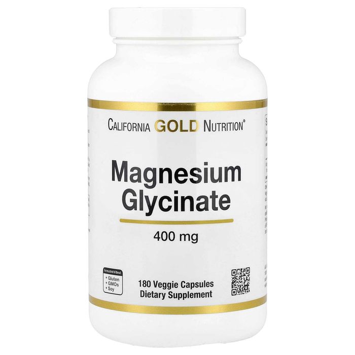 California Gold Nutrition, Глицинат магния, 400 мг, 180 капсул