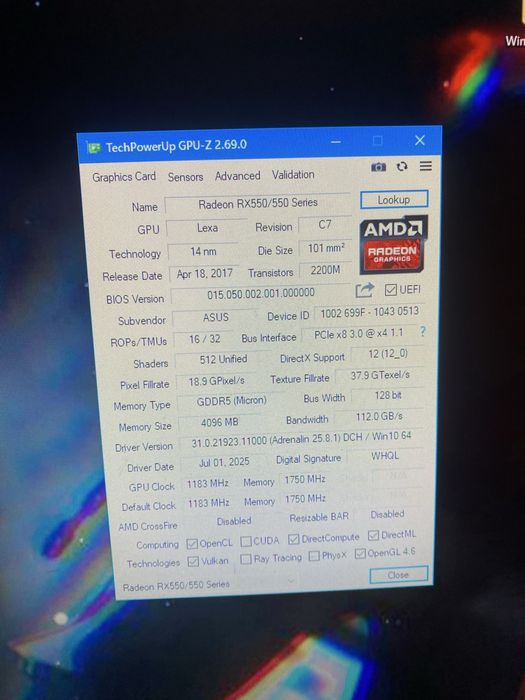 Видеокарта rx 550