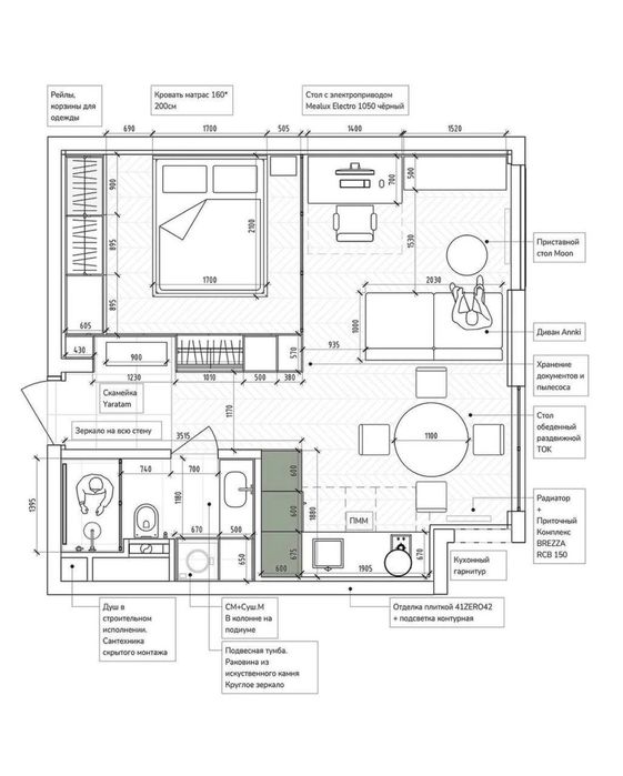 Чертеж. Планировка квартиры