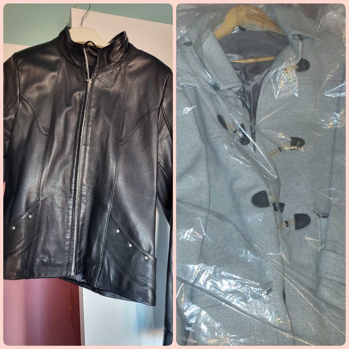 Продавам 1  кожено  яке от естествена кожа и 1  вълнено мъжко палто