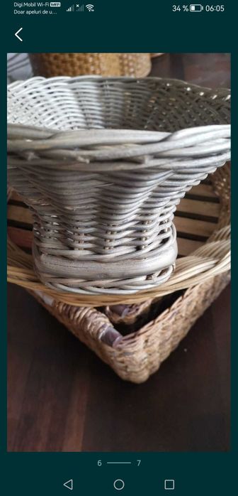 Cos împletit bambus ratan zambila mare