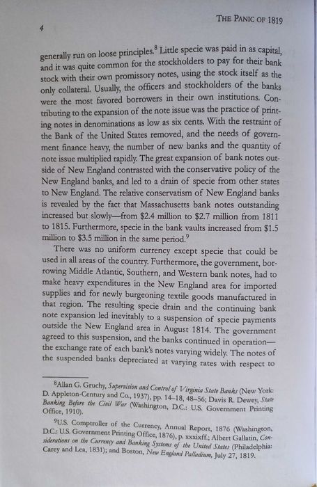 The Panic Of 1819 : Reactions and Policies