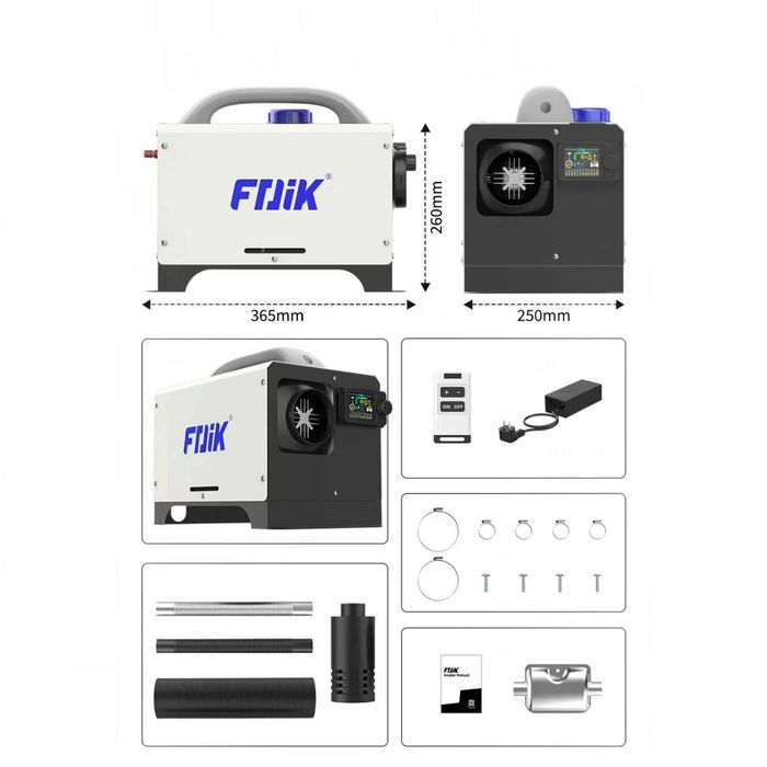 Incalzitor stationar diesel FDIK 8KW, 12V/24V DC sau 230V AC, 5L