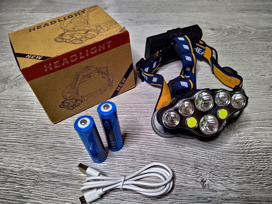 Lanterna De Cap Premium Cu 8 LED-Uri, Rezistenta La Apa, model nou!