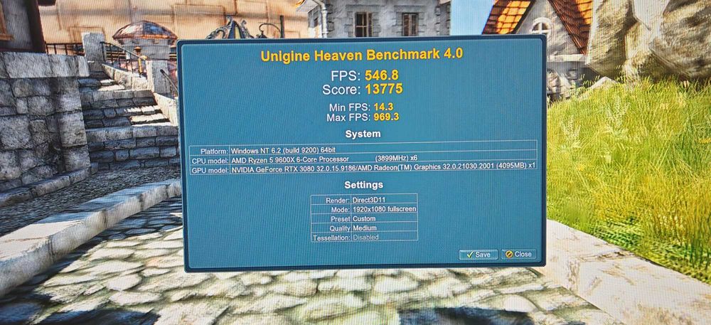 Супер Гейм PC Ryzen 5 9600X/32Gb/1TB SSD/RTX 3080 10Gb/WiFi&BT/Гаранци