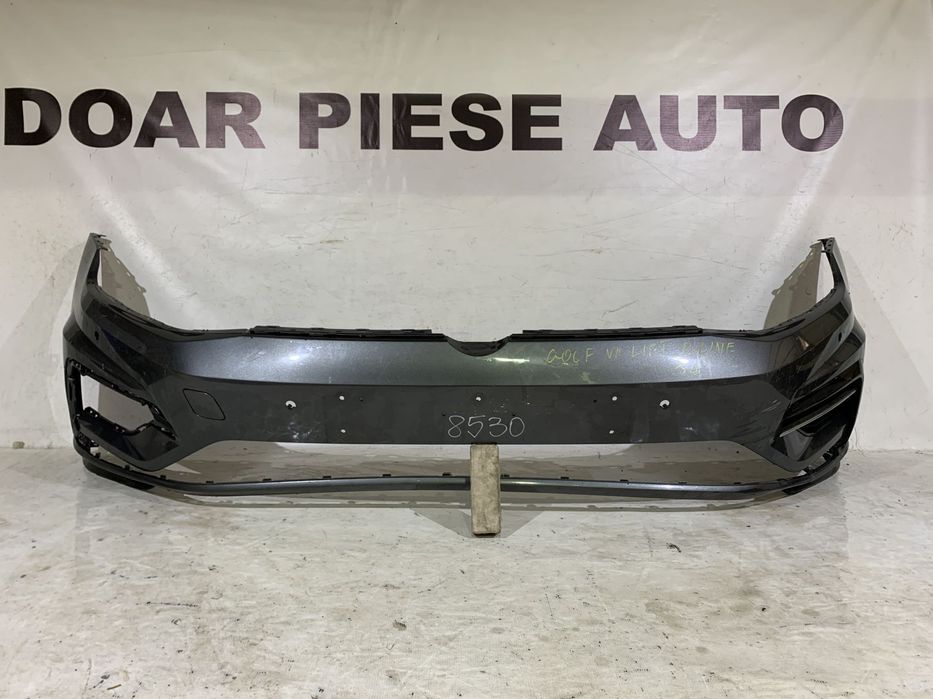 Bara fata VW Golf 7 VII, facelift, R-Line, 2017, 2018, 2019, 2020, cod origine OE 5G0807221LR, cu gauri pentru senzori de parcare (4).