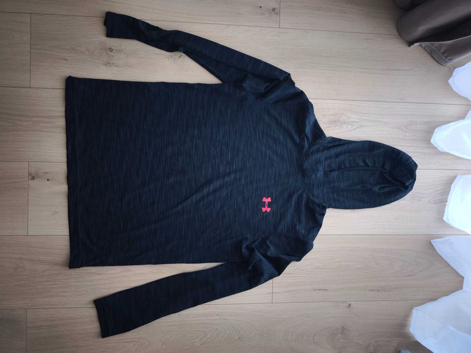 Bluza UnderArmour Heatgear Hoodie Gluga Alergare Negru Gri Threadbourne M