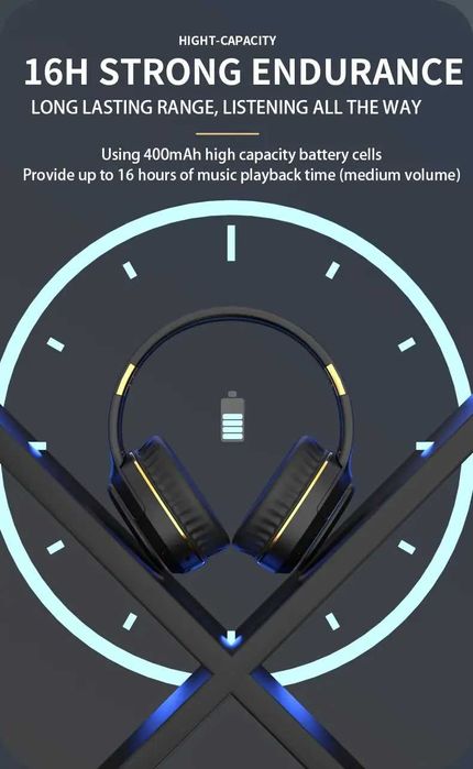 Новые блютуз наушники с LED подсветкой - с Гарантией- доставка