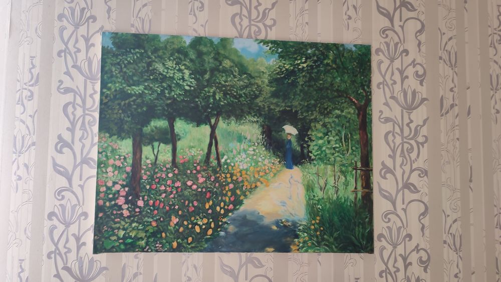 Картина в стиле Клада Моне "Любимая в дивном саду""