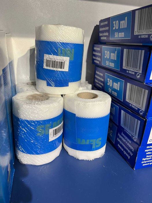 Semin  - стеклообои  , клей , шпаклевка  ,  лента , грунт - краска