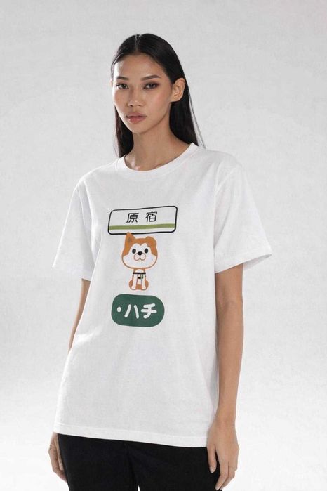 Женская футболка Uniqlo Хатико из Японии, белая, размер S