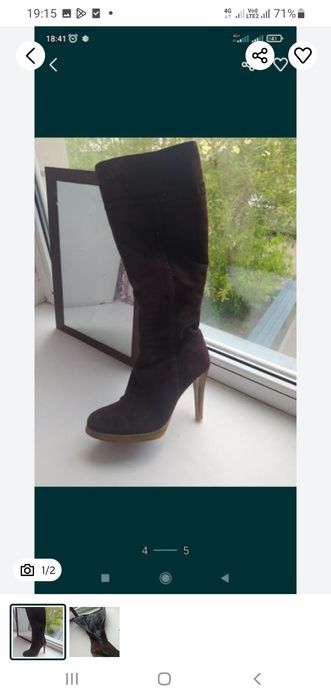 Продам замшевые зимние сапоги