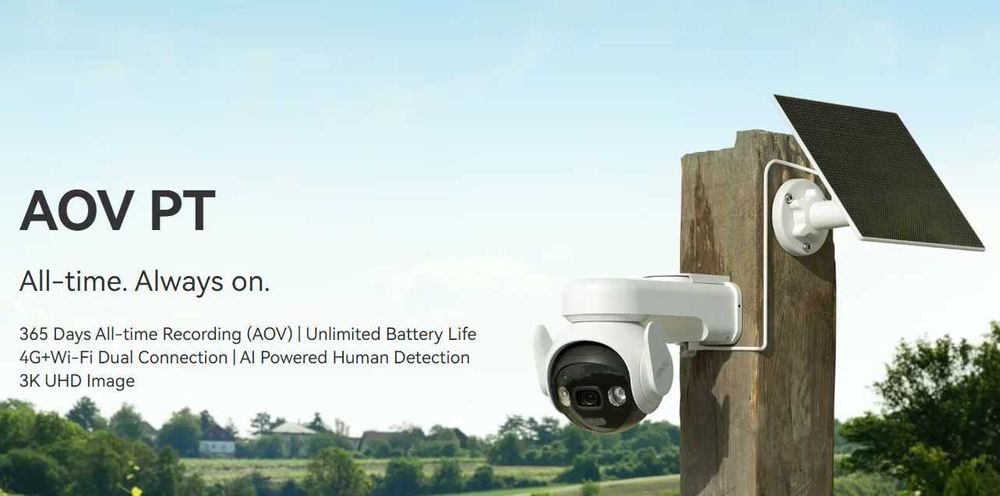 4G (SIM) камера за видеонаблюдение със соларен панел IMOU AOV PT 5MP +Гаранция