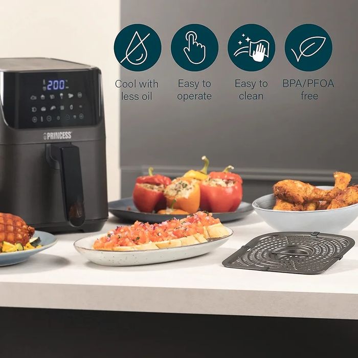 Нов! Фритюрник с горещ въздух Princess  Hot Air Fryer 6.5 1350W (182061) + книга с рецепти