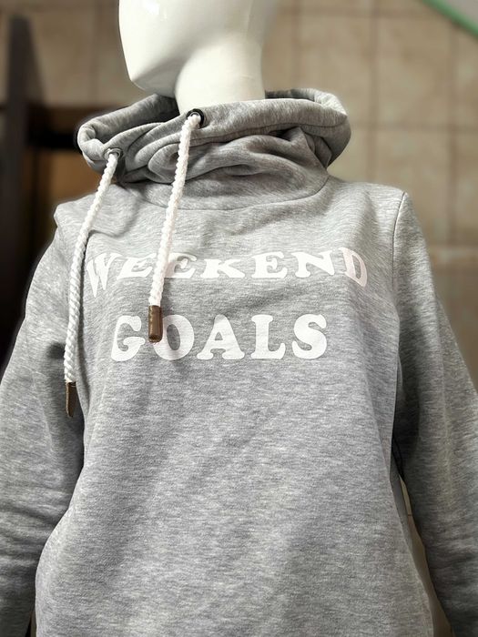 Hoodie, hanorac cu mânecă lungă, de culoare gri deschis, unisex