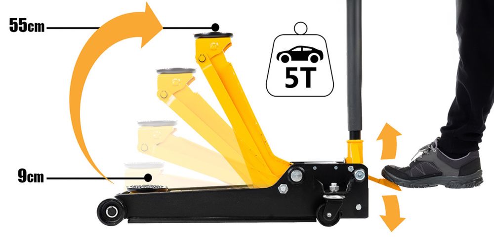 Хидравл. Крик тип “крокодил” с педал 5тона нископрофилен JCB