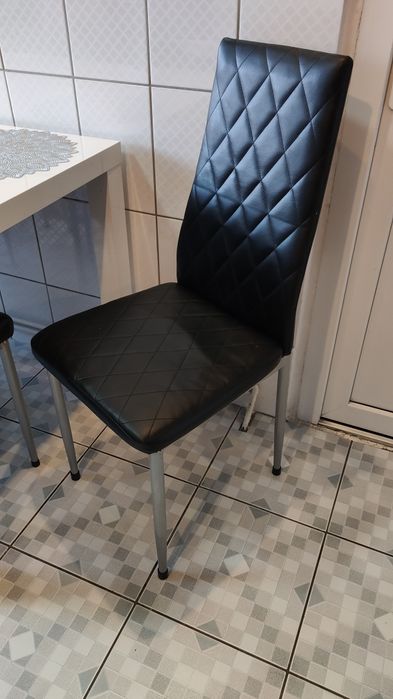 Scaune bucatarie / Set 5 scaune cadru metal, piele ecologica