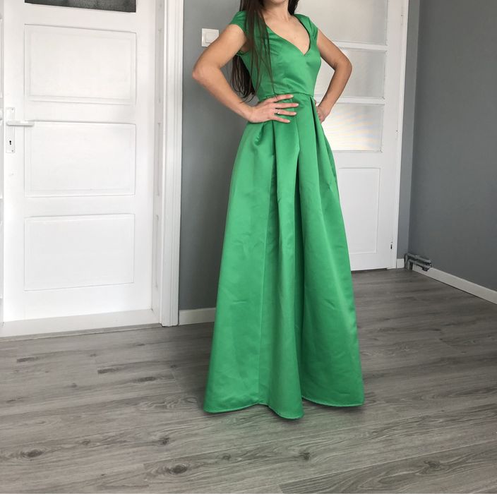 Rochie NOUA de gala/eleganta lunga verde, cu buZunare ,foarte frumoasa