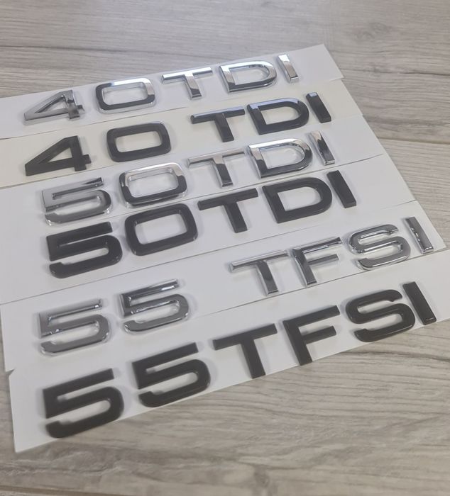 Emblema-Sigla-Logo-Stema-Haion-Spate-Crom-Negru-Lucios-Audi-40TDI-50TDI-55TFSI-A4-A5-A6-A7-A8-Q3-Q5-Q7-Q8
