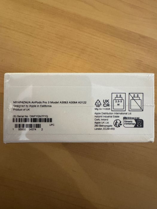 Air Pods pro 3 sigilate!Serial number valid,producator UK,colet rapid!