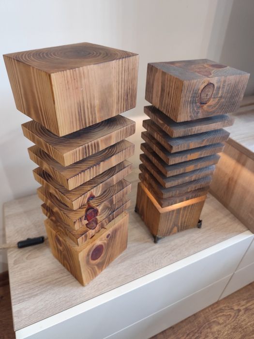 Дизайнерска дървена лампа – ръчна изработка, естествени материали