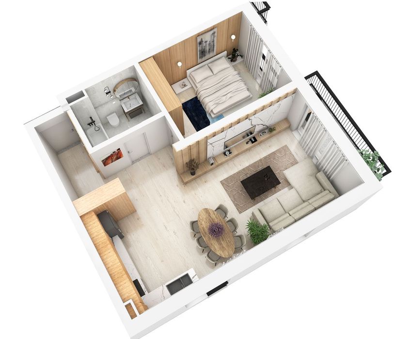 Apartament 2 camere, finisat la alb, parcare inclusa, Magnolia Sibiu