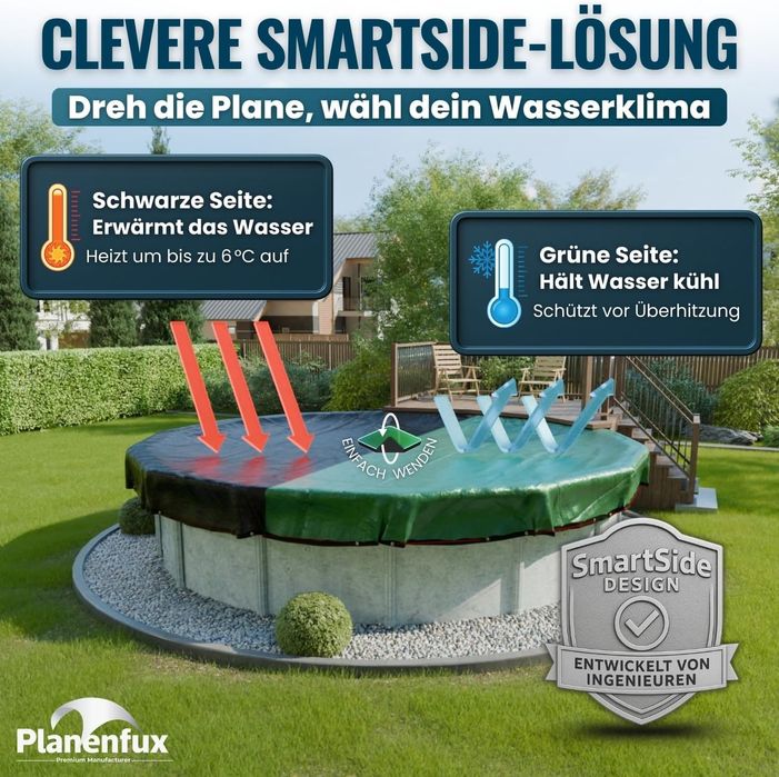 2в1 Покривало за басейн Planenfux 200g/m², Ф 520см за басейни 420-460см