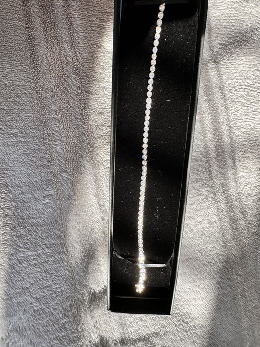 Нова сребърна тенис гривна с лаб. диаманти “Moissanite” (мойсанит)