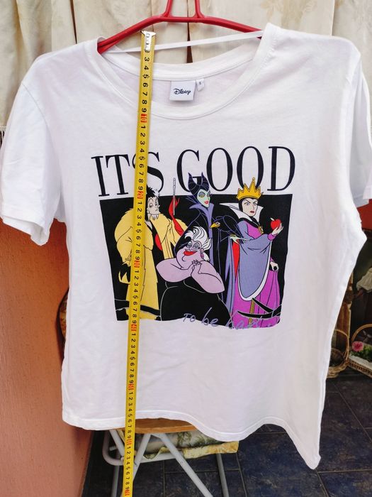 Tricou alb Disney Villains  It’s good to be bad – Mărime S  100% bumbac