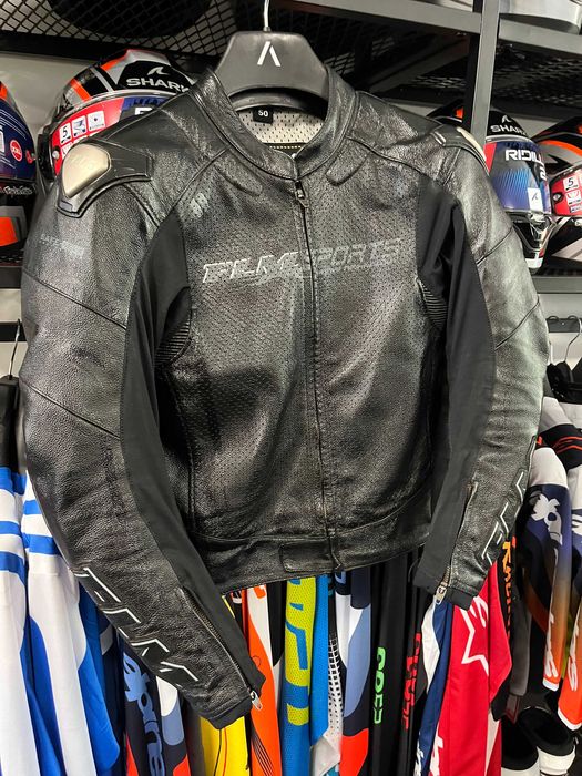 Кожено яке за мотор FLM SAFE MAX 2.0 размер 50-М,гърбица,протектори