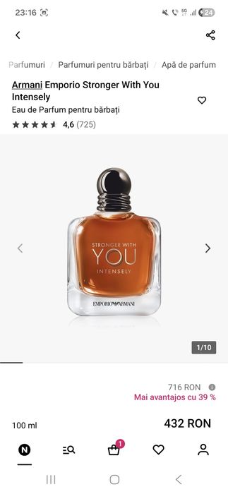 Vand parfum Armani Stronger with you intensely