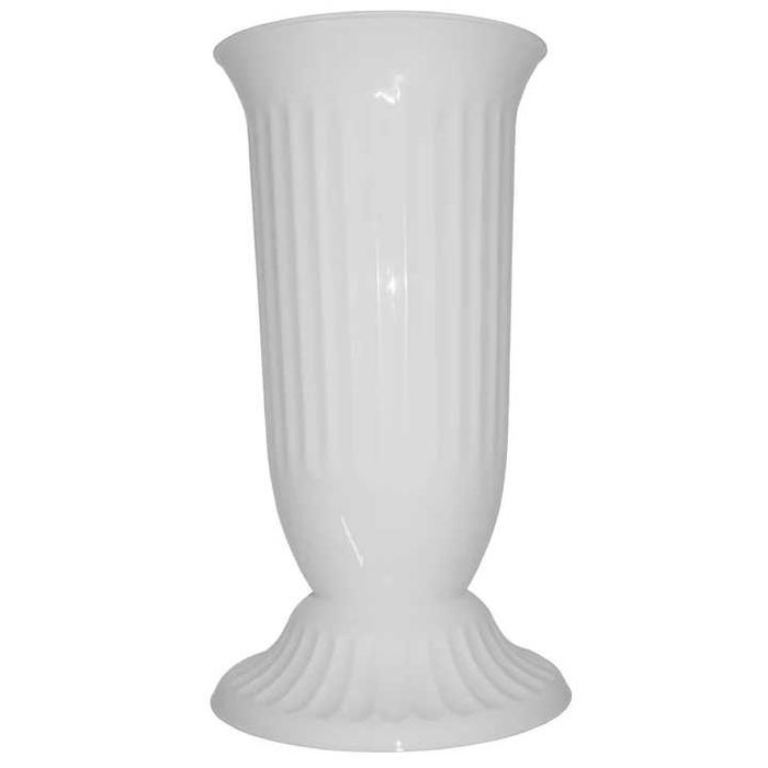 Пластмасова ваза за цветя - бяла