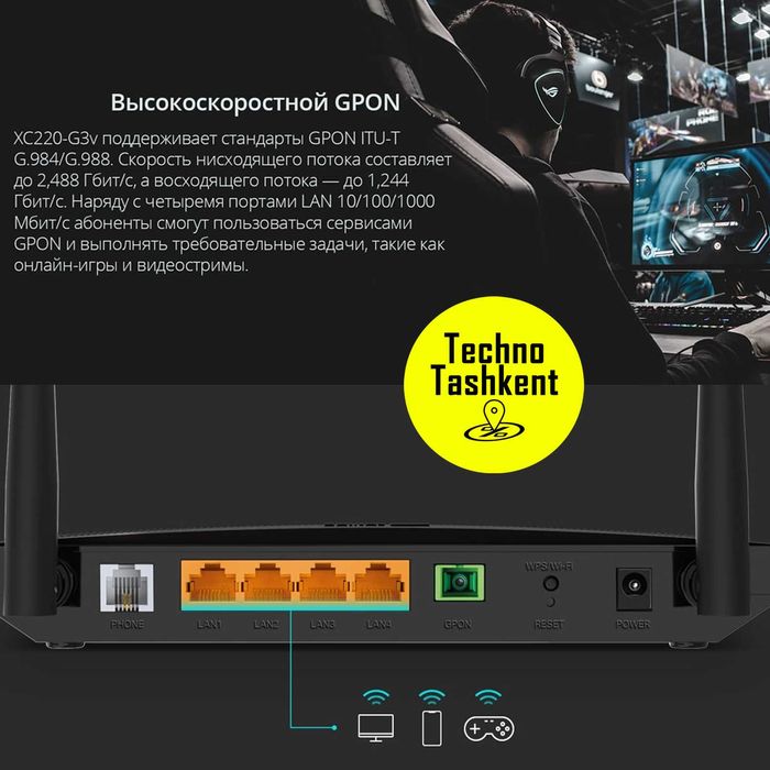 TP-Link XC220-G3v – двухдиапазонный Gpon Роутер Wi-Fi AC1200, 5 Ггц