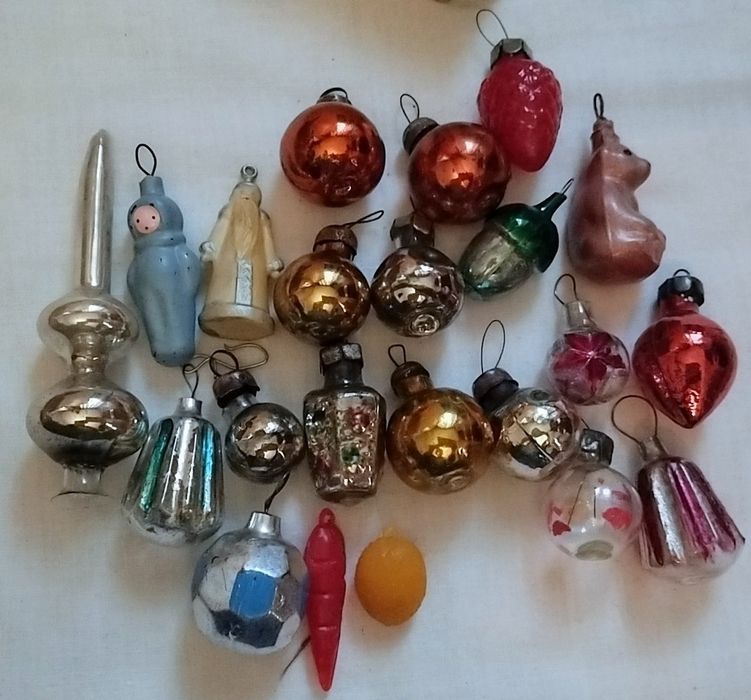 елочные игрушки СССР  стеклянные