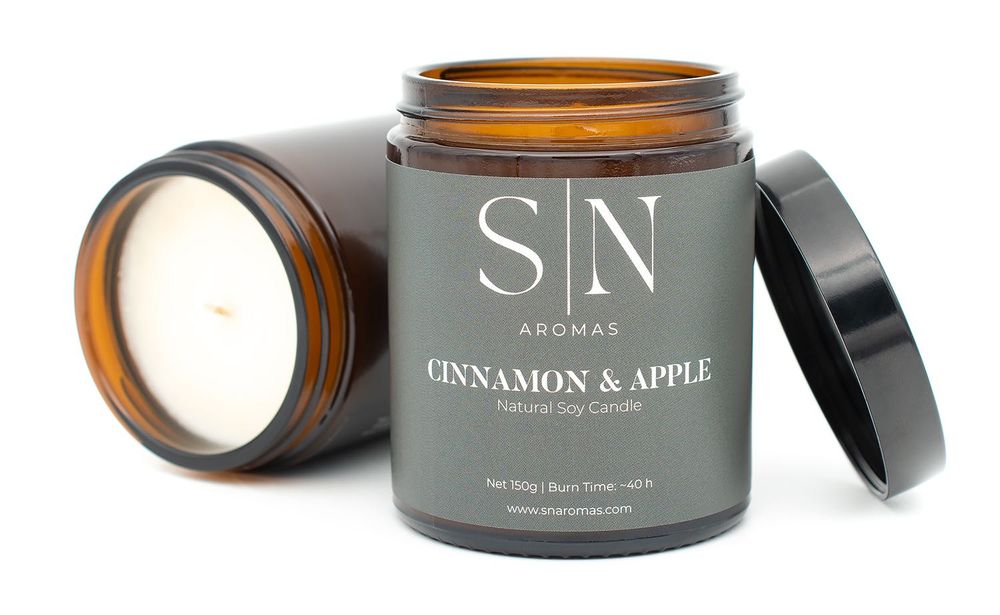 Ароматна соева свещ с капак - Cinnamon & Apple