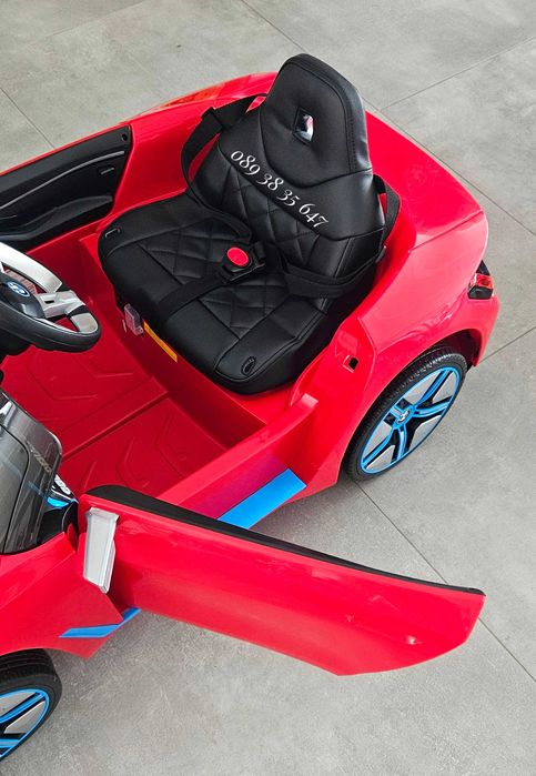 ТОП ЦЕНА!НОВО!Акумулаторна кола BMW I4 с 12V,кожена седалка,EVA гуми
