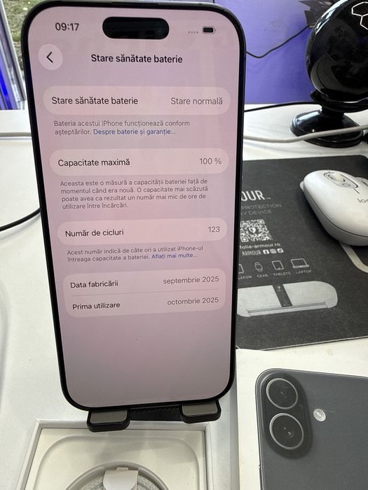 Iphone 17 256Gb Baterie 100% Full box ca Nou