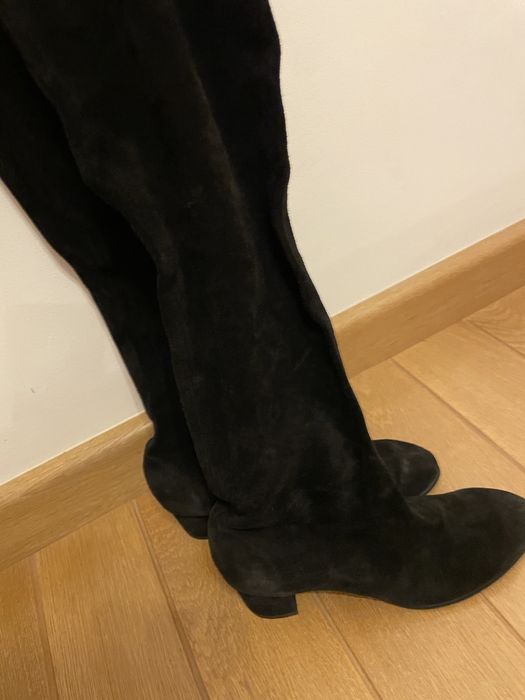 Cizme negre piele intoarsa integral masura 40