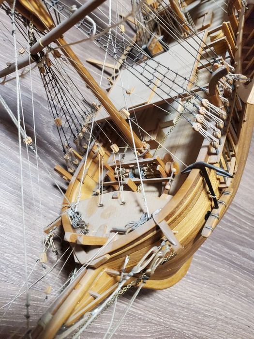 Дървен кораб 70см