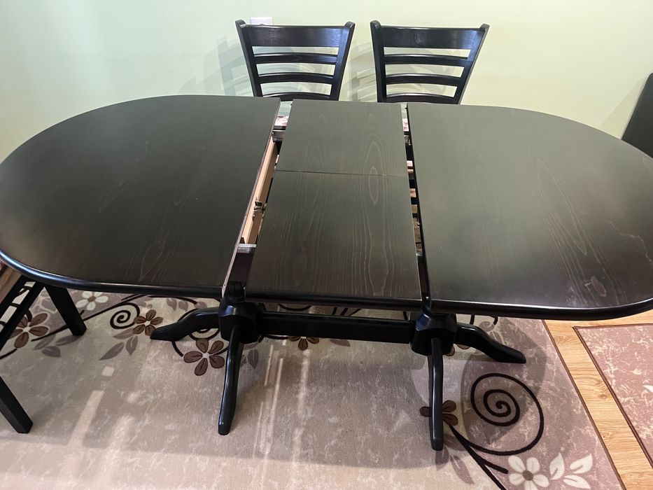 Трапезна маса Денвър стил с пачи крак в комплект със 6 стола