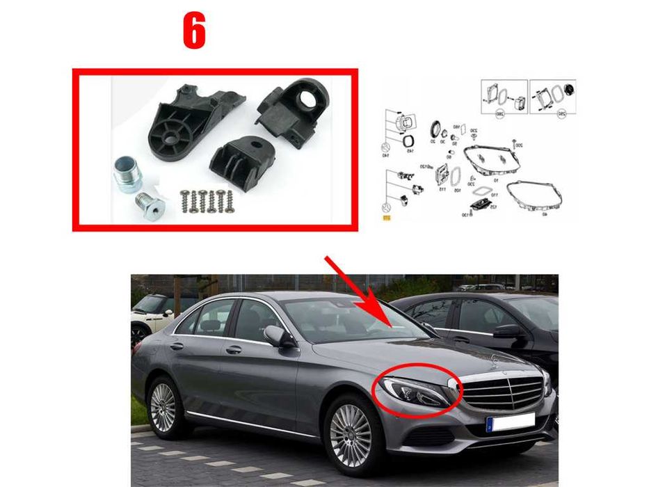 Щипки за захващане на фар Mercedes E-Class W211,C-Class W204,W205