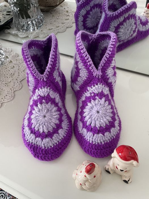 Тапочки шерстяные ручная работа