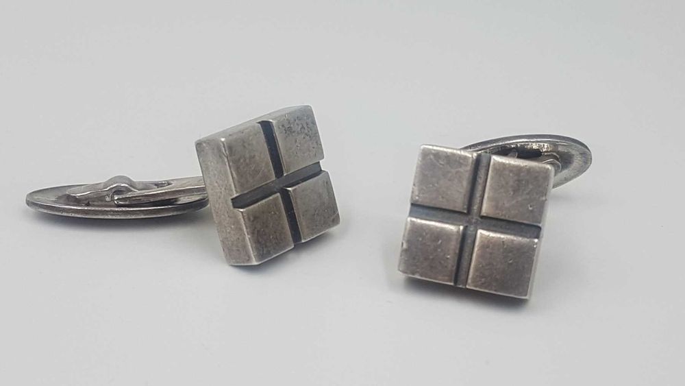 Butoni vintage din argint art deco