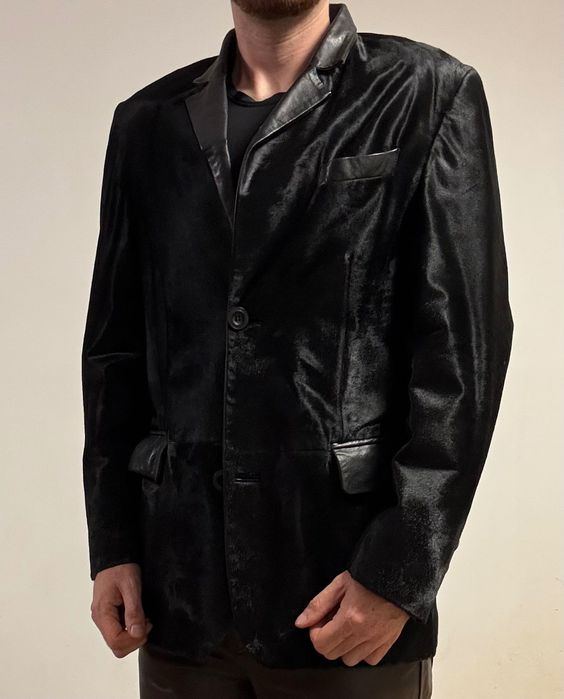 Мъжко яке от естествена кожа и косъм от пони