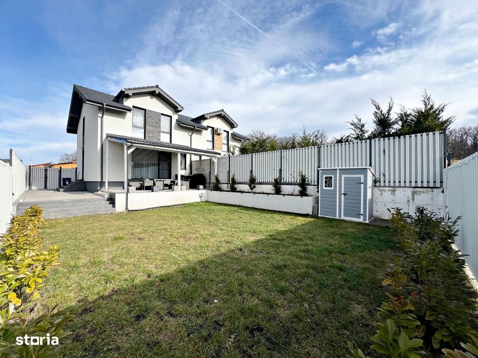 Casa nouă 4 cam. modernă, mobilată și utilată, curte. 10 min. de Sibiu