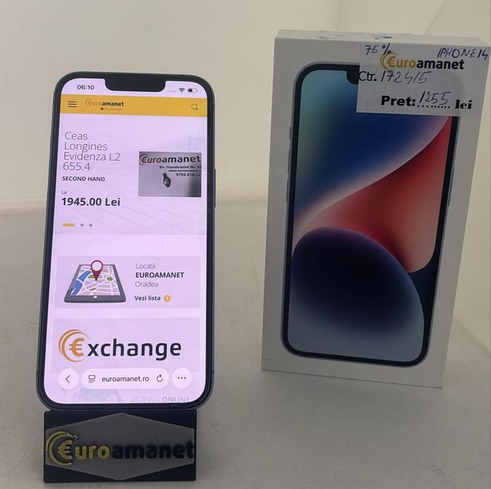 Telefon mobil Apple iPhone 14, 128GB, 5G / 75 % Bat -A-